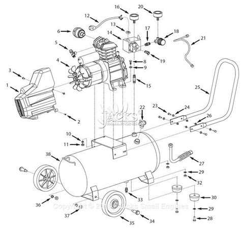 Gas Powered Air Compressor Parts Diagram