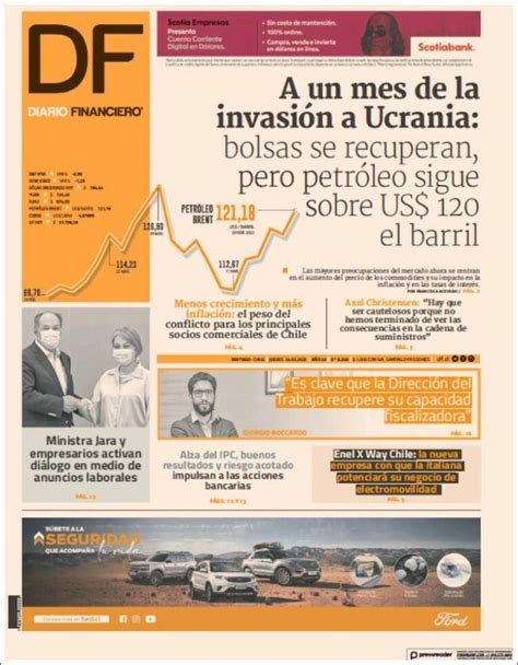 Periódico Diario Financiero Chile Periódicos de Chile Edición de