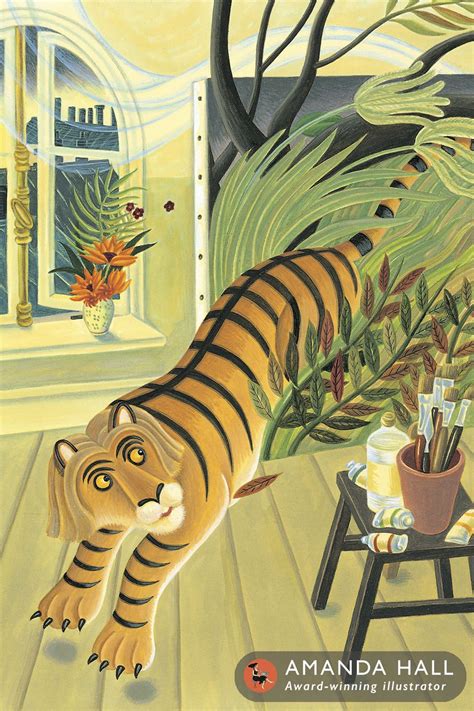 Illustration In The Style Of Henri Rousseaus Tiger Painting Surprised