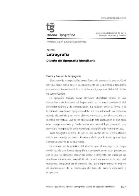 Pdf Letragraf A Pdf Filedise O Tipogr Fico Apunte Letragraf A