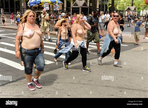 New York City Rd Aug Women Bare Their Naked Chest As They