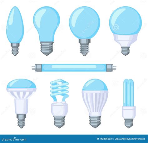 Colorful Cartoon Light Bulb Set Stock Vector Illustration Of Design