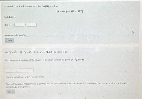 Solved Let A And B Be Matrices Such That Det B And Chegg