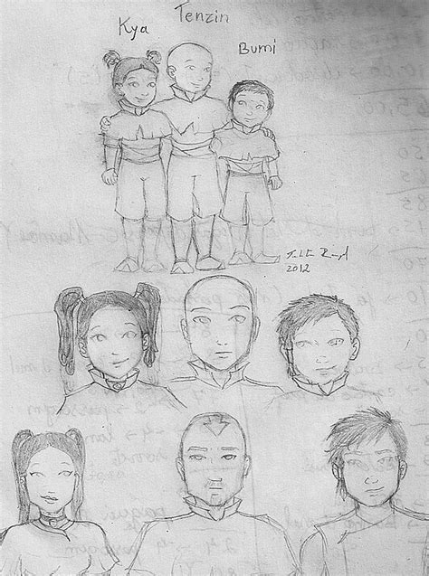 Tenzin, Kya and Bumi by talita-rj on DeviantArt