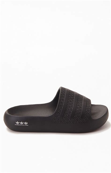 Adidas Womens Black Adilette Ayoon Slide Sandals Pacsun