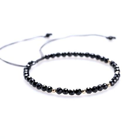 Feceted Black Onyx Beaded Bracelets Handmade Couples Lovers Jewelry Accessories For Women Men