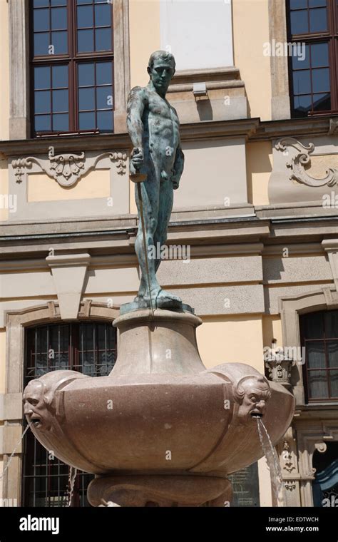 Fencer Fountain At The University Main Building Wroclaw Lower Silesia