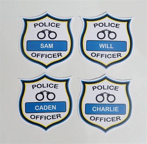 Police Officer Badges Template Printable Birthday Party Decorations ...