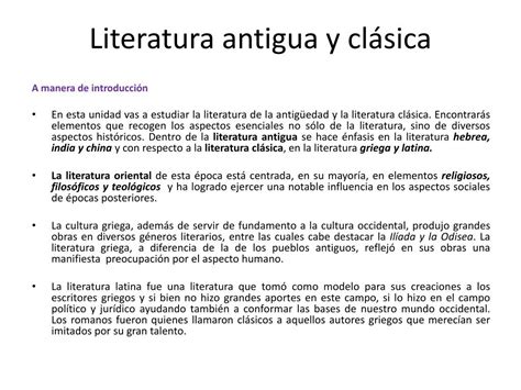 Ppt Literatura Antigua Clásica Powerpoint Presentation Free Download