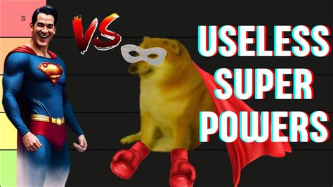 Tierlist Of Useless Superpowers Youtube