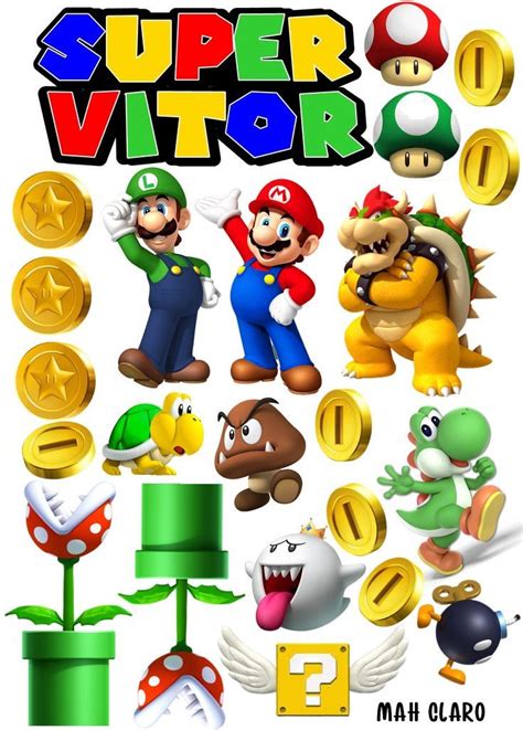 The Super Mario Bros Game Poster Is Shown In Various Colors And Sizes