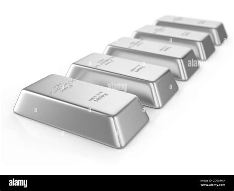 Platinum Bars On A White Background 3D Illustration Stock Photo Alamy