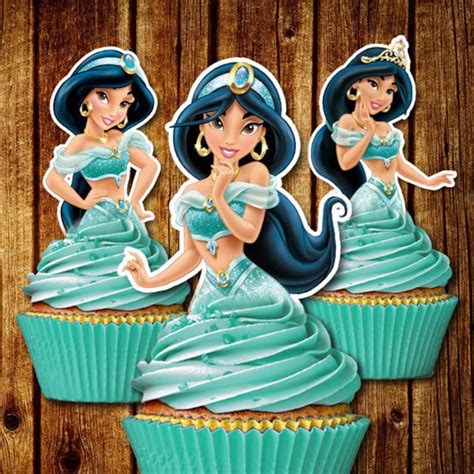 Princess Jasmine Cupcake Toppers Aladdin Cupcake Toppers Etsy