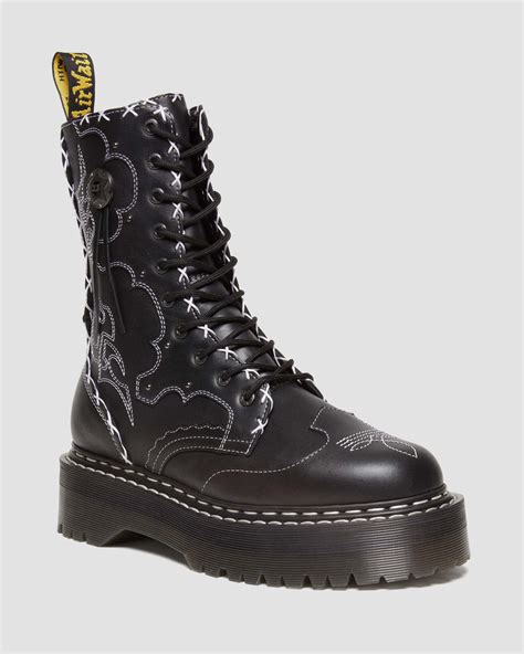 Jadon Hi Boot Gothic Americana Leather Platforms In Black Dr Martens