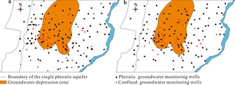 Location of groundwater monitoring points. a Groundwater level... | Download Scientific Diagram