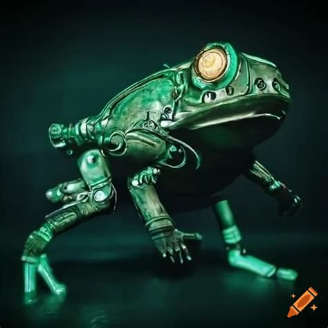 Mechanical Frog With Plasma Rifle In A Swamp On Craiyon