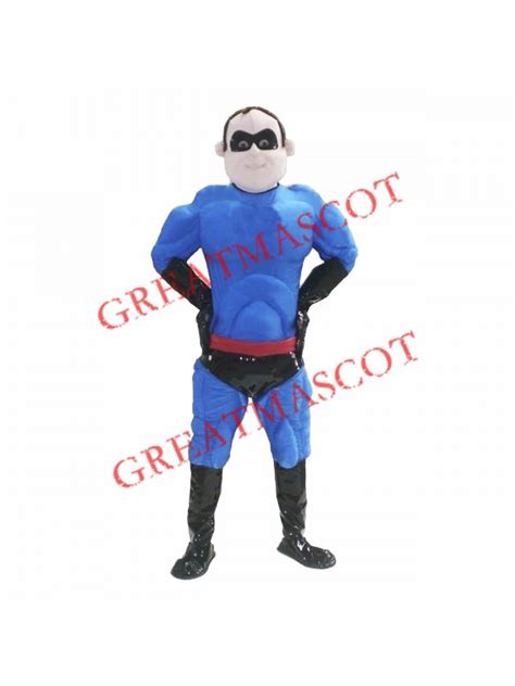 Blue Superman Mascot Costume