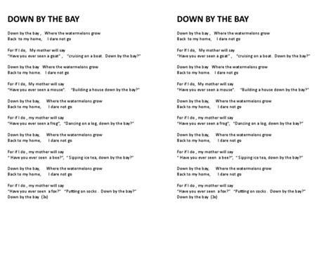 Down By The Bay Pdf