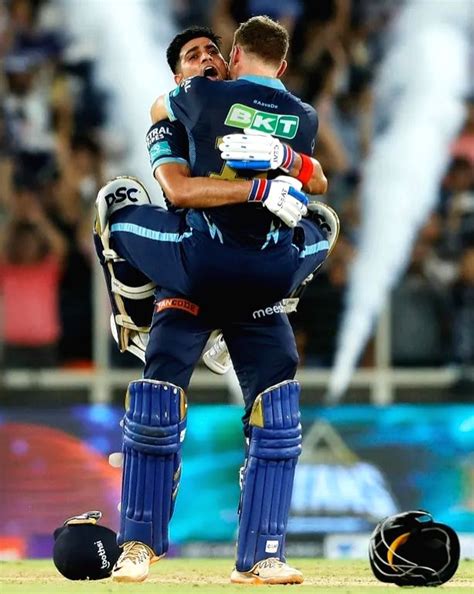 ahmedabad gts shubhman gill  david miller celebrating