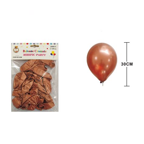 Set 20 Baloane Pentru Petrecere Din Latex Metalizate RJ1258 Maro