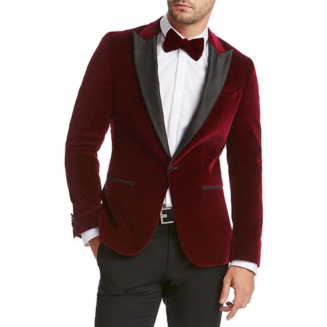 Elegant Velvet Tuxedo Maroon Velvet Blazer Peak Lapel Blazer One