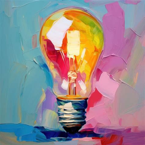 Light bulb lightbulb painting art. | Free Photo Illustration - rawpixel