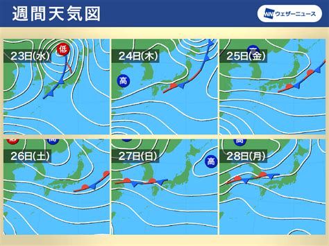 週間天気予報 曇りや雨の日が多く 気温は平年より高い 10月24日木〜30日水 ウェザーニュース