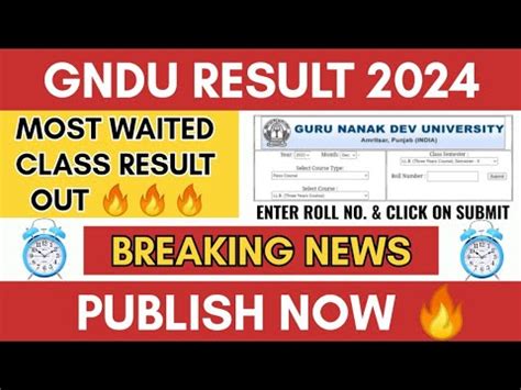 Gndu Result Publish Most Waited Classlatest Update Gndu