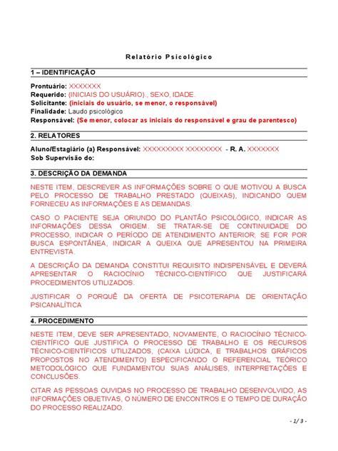 Modelo De Relatório Psicológico Pdf - Modelo de Relatório Psicológico 2019 | PDF | Psicologia | Science