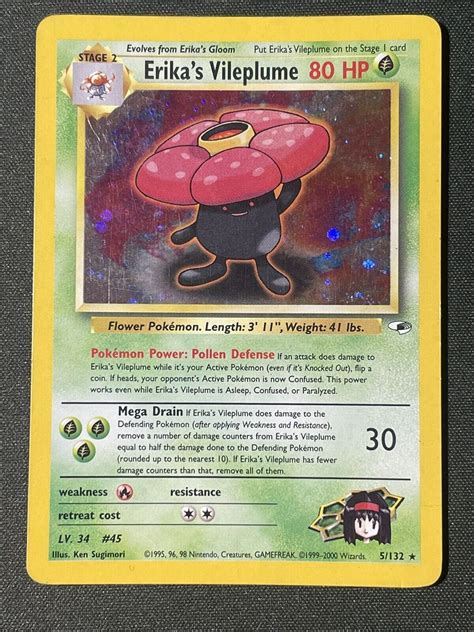 Pokémon TCG Erika s Vileplume Gym Heroes 5 132 Holo Unlimited Rare eBay