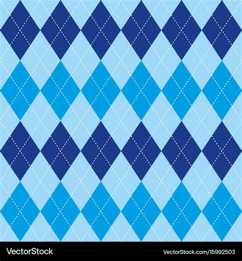 Argyle Pattern Blue Rhombus Seamless Texture Vector Image