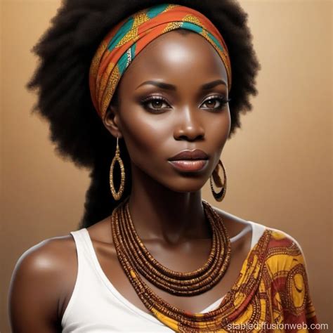 African Woman Portrait Stable Diffusion Online