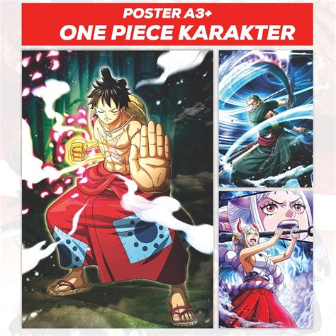 Jual Poster One Piece Karakter Terlengkap Ukuran A3 Luffy Zoro Nami