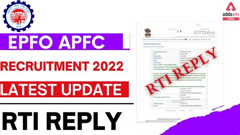 Epfo Apfc Recruitment Epfo Apfc Rti Reply Apfc Rti Reply