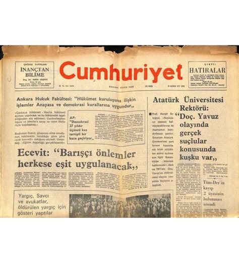 Cumhuriyet Gazetesi 24 Haziran 1977 ODTÜ Mütevelli Heyetinin İstifa