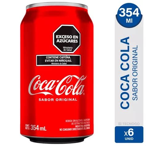 Coca Cola Lata 354ml Original Gaseosa Pack X6 Latas MercadoLibre