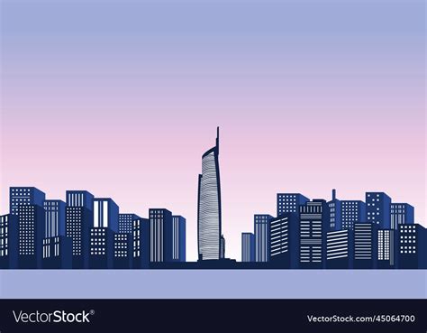 City Panorama Of Tall Buildings In Almas Tower Vector Image