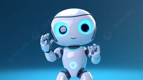 Cartoon Character Robot With A Cute Ai Design Pointing Its Finger In 3d