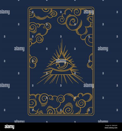 Tarot Aesthetic Golden Card Third Eye Tarot Design For Oracle Card