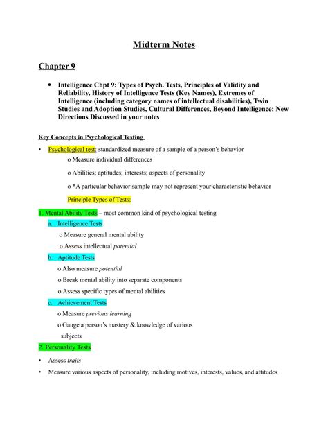 Introduction To Psychology Ii Midterm Notes Psyc 1002 Introduction