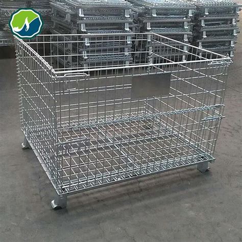 Galvanized Storage Cages Wire Basket Stillage Cage Wire Mesh Container