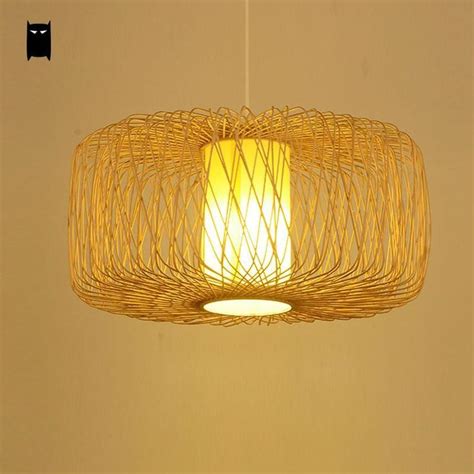 Soleilchat Handmade Bamboo Wicker Rattan Lampshade Pendant Light