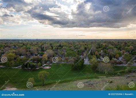 Boise Idaho Skyline In Spring View From Camels Back Park Stock Photo