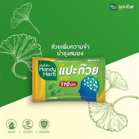 แนะนำ แฮนดี้เฮิร์บ Handyherb ใบแปะก๊วยสกัด 24ซอง 48 แคปซูลกล่อง