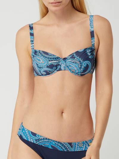 Lascana Bikini Oberteil Mit Paisley Muster Chlorresistent Dunkelblau