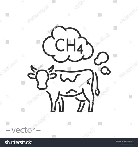 Cow Pollution Icon Cattle Fart Animal Stock Vector (Royalty Free ...