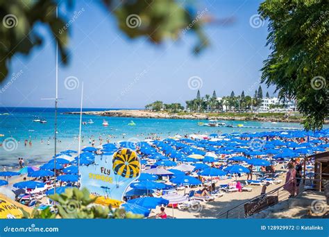 Beautiful Beaches of Protaras Resort in Summer Editorial Photography ...