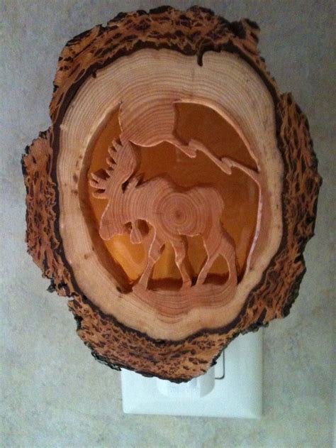 Carved Wooden Moose Night Light Scroll Saw Patterns Free Scroll Saw