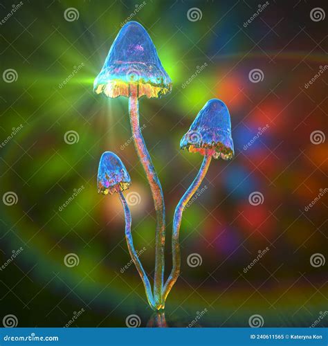 Psilocybin Mushrooms D Illustration Stock Illustration Illustration