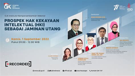 Recorded Webinar Prospek Hak Kekayaan Intelektual Hki Sebagai